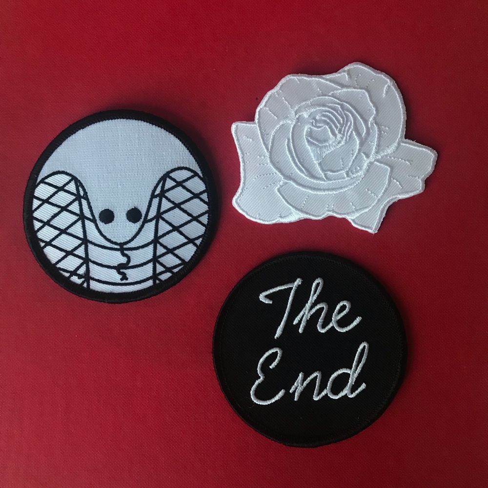 Black and White Iron-on Patch Set